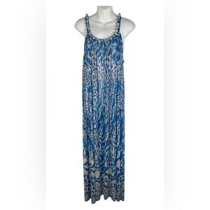 AVA Maxi‎ dress with a blue and beige animal print. NWT Size XS